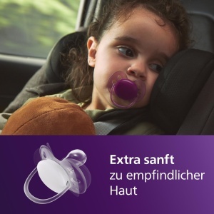 Suzeta Philips Avent Ultra Soft SCF09303 BPA-Free pentru copii 18 luni Rosu si Portocaliu 2 bucati - Img 2