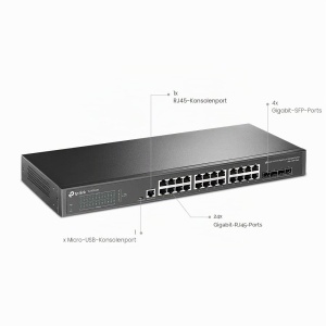 Switch gestionat JetStream 24-Port Gigabit cu 4 sloturi SFP - Img 2