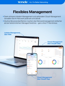 Switch Gestionat Tenda TEG2208D, 8 Porturi Gigabit, Management Cloud - Img 4