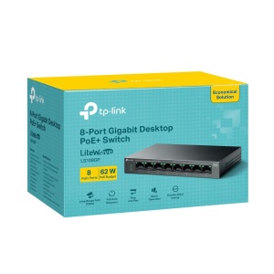 Switch Gigabit PoE TP-Link LS108GP, 8 Porturi, 62W, Plug Play, Silentios - Img 6