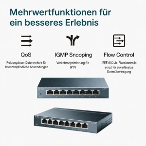 Switch Gigabit TP-Link TL-SG108, 8 porturi RJ-45, Plug-and-Play, metalic - Img 3