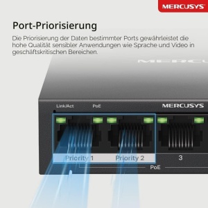 Switch PoE Gigabit Mercusys MS105GP, 5-Porturi, 65W, Plug-and-Play - Img 7