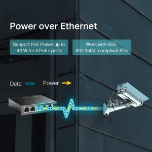 Switch PoE TP-Link TL-SG1005LP, 5-Porturi Gigabit, 4 Porturi PoE, 40W - Img 3