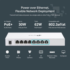 Switch TP-Link Festa FS308GP, 8-Porturi Gigabit, 4 Porturi PoE, 62W PoE-Budget - Img 8