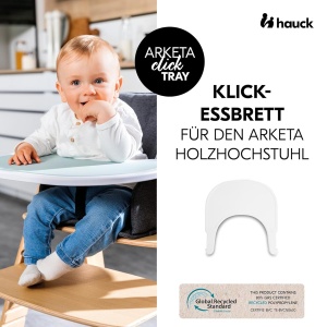 Tableta pentru Scaun Inalt hauck Arketa, Alb, din Plastic Reciclat, Usor de Curatat - Img 2
