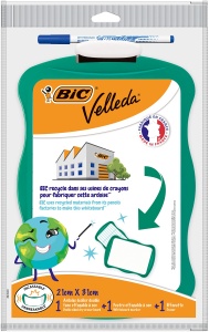 Tablita alba BIC Velleda reciclabila 21x31cm cu marker si radier - Img 3