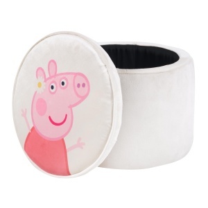 Taburet copii roba Peppa Pig cu spatiu de depozitare 27 cm inaltime bej - Img 8