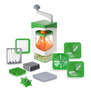 Taietor legume Genius Nicer Dicer Julietti, 13 accesorii, 1200 ml, Verde