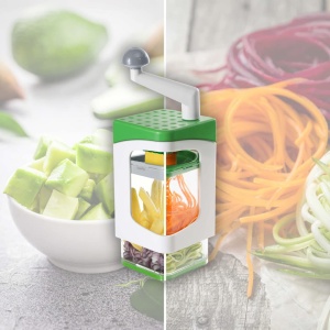 Taietor legume Genius Nicer Dicer Julietti, 13 accesorii, 1200 ml, Verde - Img 7