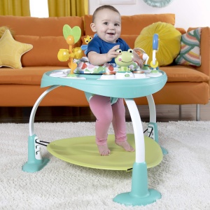 Tampoane de joaca Bright Starts Bounce Bounce Baby 2 in 1, verde, cu 7 jucarii interactive - Img 2