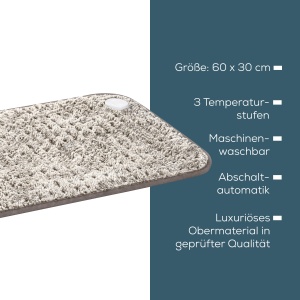 Tampon de incalzire Beurer HK 123 XXL Nordic, tampon termic dragalas cu 3 niveluri de temperatura si oprire automata, spalabil la masina, fabricat in Europa, format XXL 60 x 30 cm, aspect blana - Img 8