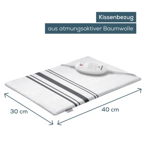 Tampon termic Beurer HK 25, tampon termic dragalas cu 3 niveluri de temperatura, oprire automata si sistem de siguranta, fabricat in Europa, spalabil la masina, 40 x 30 cm, alb-gri - Img 4