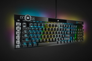 Tastatura de gaming optico-mecanica cu fir CORSAIR K100 RGB - Comutator liniar OPX - Taste PBT Double-Shot - Compatibil Elgato Stream Deck si iCUE - PC, Mac, Xbox - QWERTZ Romania - Negru - Img 2