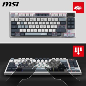 Tastatura Gaming MSI Forge GK600 TKL Wireless Sky, mecanica, RGB, conectivitate multipla - Img 3