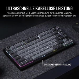 Tastatura mecanica Corsair K65 Plus Wireless, 75, RGB, Negru - Img 5