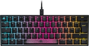 Tastatura mecanica Corsair K65 RGB-LED, Cherry MX Speed, Negru