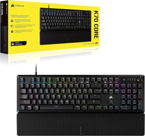 Tastatura mecanica Corsair K70 Core RGB, lineare, neagra, cu suport pentru maini - Img 8