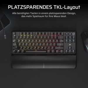 Tastatura mecanica Corsair K70 CORE TKL Wireless RGB, Neagra, Tenkeyless - Img 3
