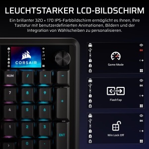 Tastatura mecanica Corsair Vanguard PRO 96, neagra, cu 8.000 Hz, LCD - Img 7