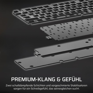 Tastatura mecanica de gaming CORSAIR K70 CORE TKL RGB Tenkeyless - Comutatoare liniare pre-lubrifiate CORSAIR MLX Red v2 - SOCD - Atenuare fonica cu doua straturi - Taste ABS - QWERTZ UK - Negru - Img 6