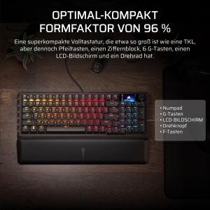 Tastatura mecanica de gaming Corsair Vanguard 96, neagra, cu LCD si 24 G-taste - Img 4