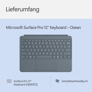 Tastatura Microsoft Surface Pro 12 - QWERTZ, iluminare, culoare Ozean - Img 5