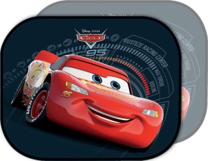 Tataway - Parasolare auto Disney Cars | Protectie UV pentru copii | Accesoriu ventuza | Grafica Disney | Masina de protectie solara, neagra, 11 x 11 x 2 cm, tesatura