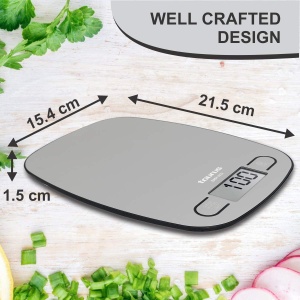 Taurus Easy Inox - Cantar digital de bucatarie | Capacitate de cantarire de 5 kg | Functie de flotabilitate | 4 senzori de precizie | Precis | Argintiu, 15 cm x 20 cm - Img 10