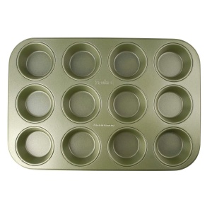 Tava de briose Zenker pentru 12 bucati - Tava de copt de inalta calitate si stabila in verde pentru briose si briose - Tava de 12 briose cu acoperire antiaderenta vegana - Img 5