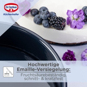 Tava de copt Dr. Oetker Back-Liebe Emaille 26 cm, Hitzebestandig 400C, Albastra - Img 4