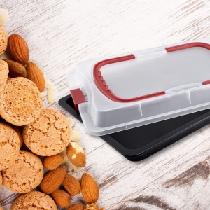 Tava de copt Dr. Oetker Bake Go 42 x 30 cm, neagra, cu transporthauba - Img 2