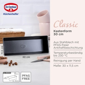 Tava de copt Dr. Oetker Classic 30 cm, otel, antiaderenta, 1800 ml - Img 3