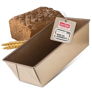 Tava de copt pentru paine Zenker 30 cm MOJAVE GOLD, Tava de copt din tabla de otel, matrita de paine cu acoperire antiaderenta ranforsata cu ceramica (culoare: mahon/auriu), cantitate: 1 bucata