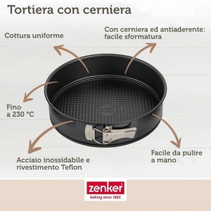 Tava de copt Zenker Black-Metallic cu fund plat 26 cm, antiaderenta, rezistenta la caldura - Img 3