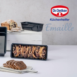 Tava de paine Dr. Oetker 25 cm emailat Back-Liebe - Tava de copt rezistenta la taiere si zgarieturi cu email - Cutie de 25 tava de copt pentru paine in albastru inchis - Img 7