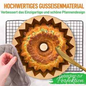 Tava Gugelhupf NutriChef 23 cm - Aluminiu cu Antiaderent, Design Elegant, 1.8L - Img 3