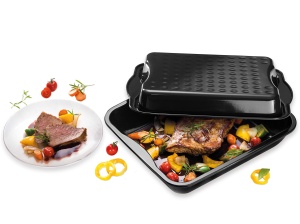 Tava multifunctionala Dr Oetker Maxi-Brater cu capac 42x34x13 cm email rezistent Made in Germany - Img 4