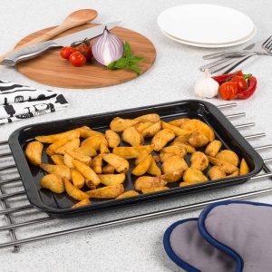 Tava pentru cuptor Russell Hobbs CW11471, emailata, otel, 36 cm, negru - Img 3
