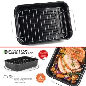Tava pentru cuptor Russell Hobbs CW9161 Romano, 34cm, Emaille, Antiaderenta - Img 4