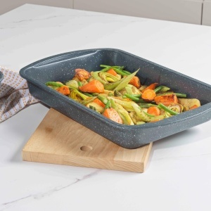 Tava pentru cuptor Russell Hobbs RH0999EU7, 38 cm, antiaderenta, otel carbon - Img 4