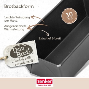 Tava pentru paine Zenker, model Black Metallic, 310x160x100 mm, antiaderenta - Img 3