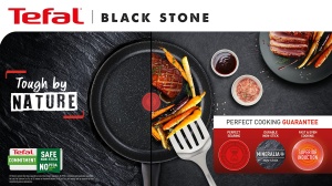 Tefal G28191 Set de tigai din 2 piese Black Stone, 24/28 cm, acoperire antiaderenta, indicator de temperatura semnal termic, potrivit pentru inductie, negru - Img 4