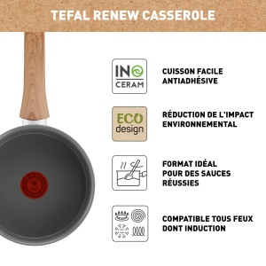 Tefal Renew Cratita 16 cm Antiaderenta Ceramica Eco-Design Compatibila Inductie - Img 2