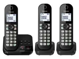 Telefon cordless Panasonic KX-TGC463, 3 mobilte, negru, cu raspuns automat - Img 2