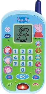 Telefon de invatare VTech Peppas, cu ecran LCD, 10 butoane numerice, pentru copii 2-5 ani