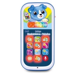 Telefon de jucarie VTech pentru bebelusi, cu 10 butoane luminoase si inregistrare vocala