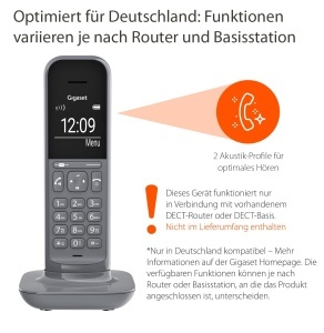 Telefon DECT Gigaset CL390HX, design elegant, gri, compatibil cu routere - Img 2