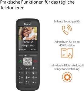 Telefon DECT Gigaset CL660HX, mobil cu ladeschala, display color, negru - Img 4