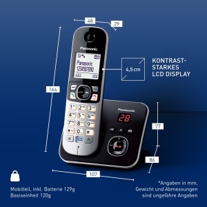 Telefon DECT Panasonic KX-TG6821GB Negru cu Raspuns Automat si Mod Eco - Img 6