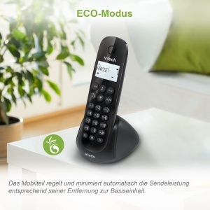 Telefon fara fir VTech CS1401 2 receptoare functie blocare apeluri ECO Mod negru - Img 3